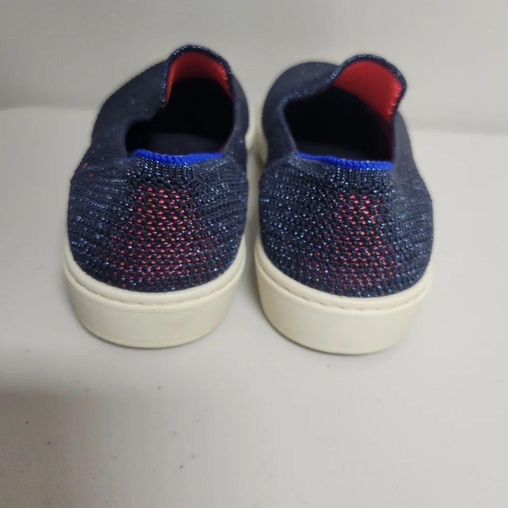 Rothy's The Sneaker Kids Size 3 Metallic Lattice Stitch Slip On Flat Shoes.